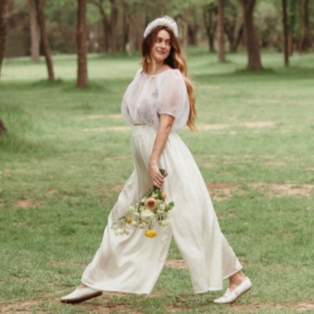 Miranda Bennett PALAZZO PANT IN SILK CHARMEUSE- NWT Size 2* see note